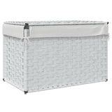 Laundry Basket with Lid White 55.5x35x34 cm Poly Rattan - Rear View