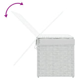 Laundry Basket with Lid White 55.5x35x34 cm Poly Rattan - Close-Up Angle