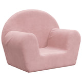 Kids' Sofa Pink Soft Plush - Front View