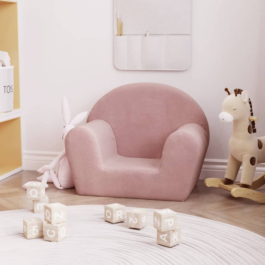 Kids'Sofa Pink Soft Plush