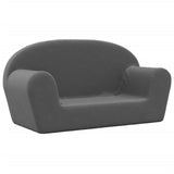 Kids' Sofa 2-Seater Anthracite Soft Plush - Front View