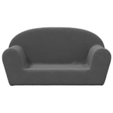 Kids' Sofa 2-Seater Anthracite Soft Plush - Side View