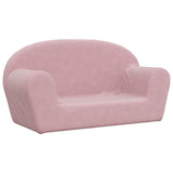 Kids' Sofa 2-Seater Pink Soft Plush - Front View