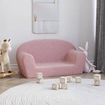 Kids'Sofa 2-Seater Pink Soft Plush