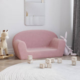 Kids' Sofa 2-Seater Pink Soft Plush