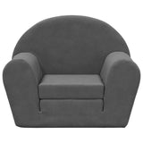 Kids' Sofa Bed Anthracite Soft Plush - Side View