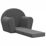 Kids' Sofa Bed Anthracite Soft Plush - Top-Down View