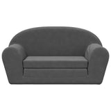 Kids' Sofa Bed 2-Seater Anthracite Soft Plush