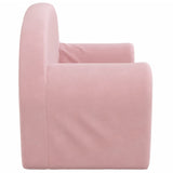 Kids' Sofa Bed 2-Seater Pink Soft Plush - 45-Degree Angle