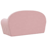 Kids' Sofa Bed 2-Seater Pink Soft Plush - Rear View