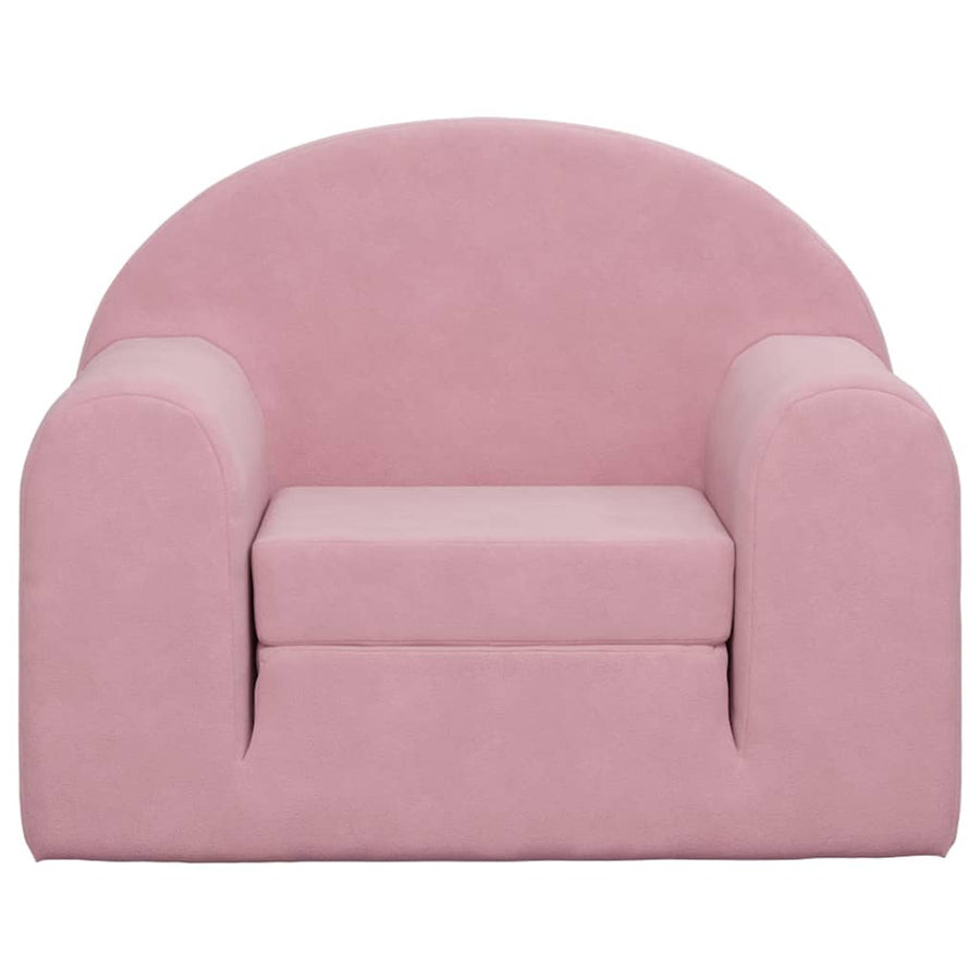 Kids'Sofa Bed Pink Soft Plush
