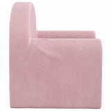 Kids' Sofa Bed Pink Soft Plush - 45-Degree Angle
