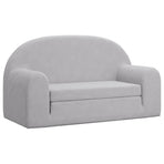 Kids'Sofa Bed 2-Seater Light Grey Soft Plush