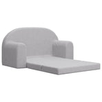 Kids'Sofa Bed 2-Seater Light Grey Soft Plush