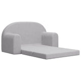 Kids' Sofa Bed 2-Seater Light Grey Soft Plush - Top-Down View