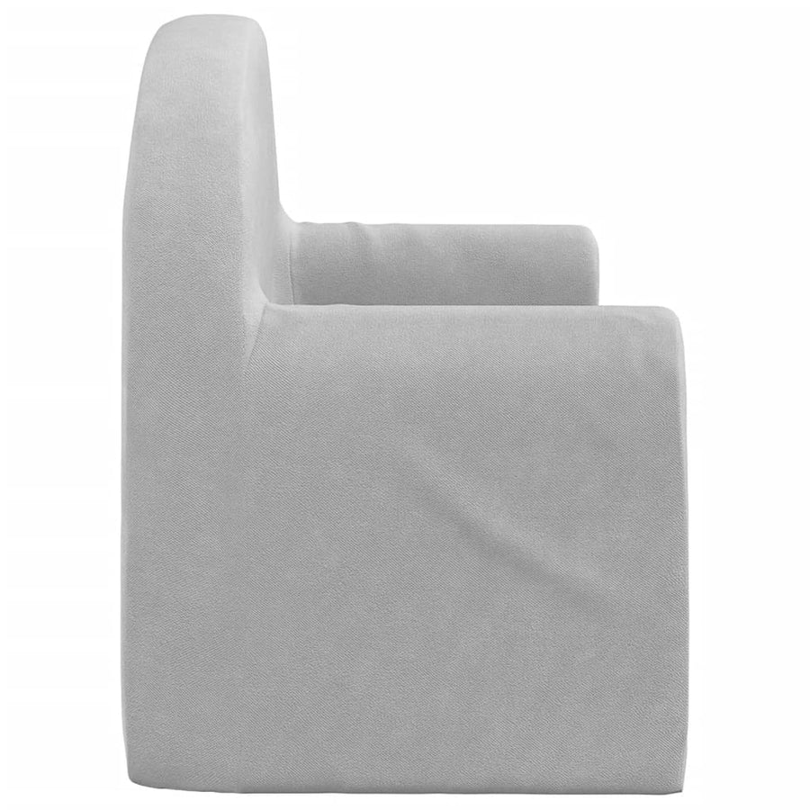 Kids'Sofa Bed 2-Seater Light Grey Soft Plush