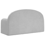 Kids' Sofa Bed 2-Seater Light Grey Soft Plush - Rear View