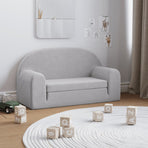 Kids'Sofa Bed 2-Seater Light Grey Soft Plush