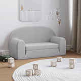 Kids' Sofa Bed 2-Seater Light Grey Soft Plush
