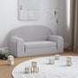 Kids'Sofa Bed 2-Seater Light Grey Soft Plush
