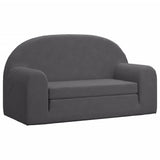 Kids' Sofa Bed 2-Seater Anthracite Soft Plush - Front View