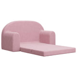Kids' Sofa Bed 2-Seater Pink Soft Plush - Top-Down View