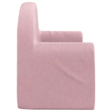 Kids' Sofa Bed 2-Seater Pink Soft Plush - 45-Degree Angle