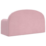 Kids' Sofa Bed 2-Seater Pink Soft Plush - Rear View