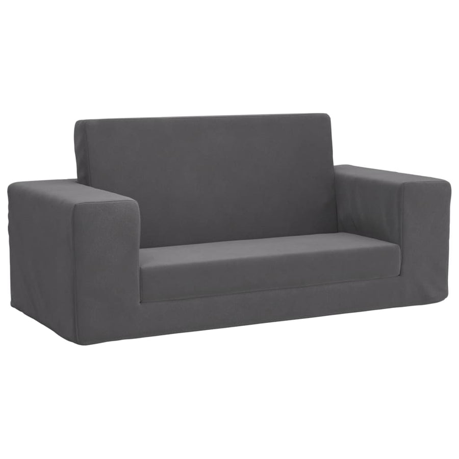 Kids'Sofa Bed 2-Seater Anthracite Soft Plush