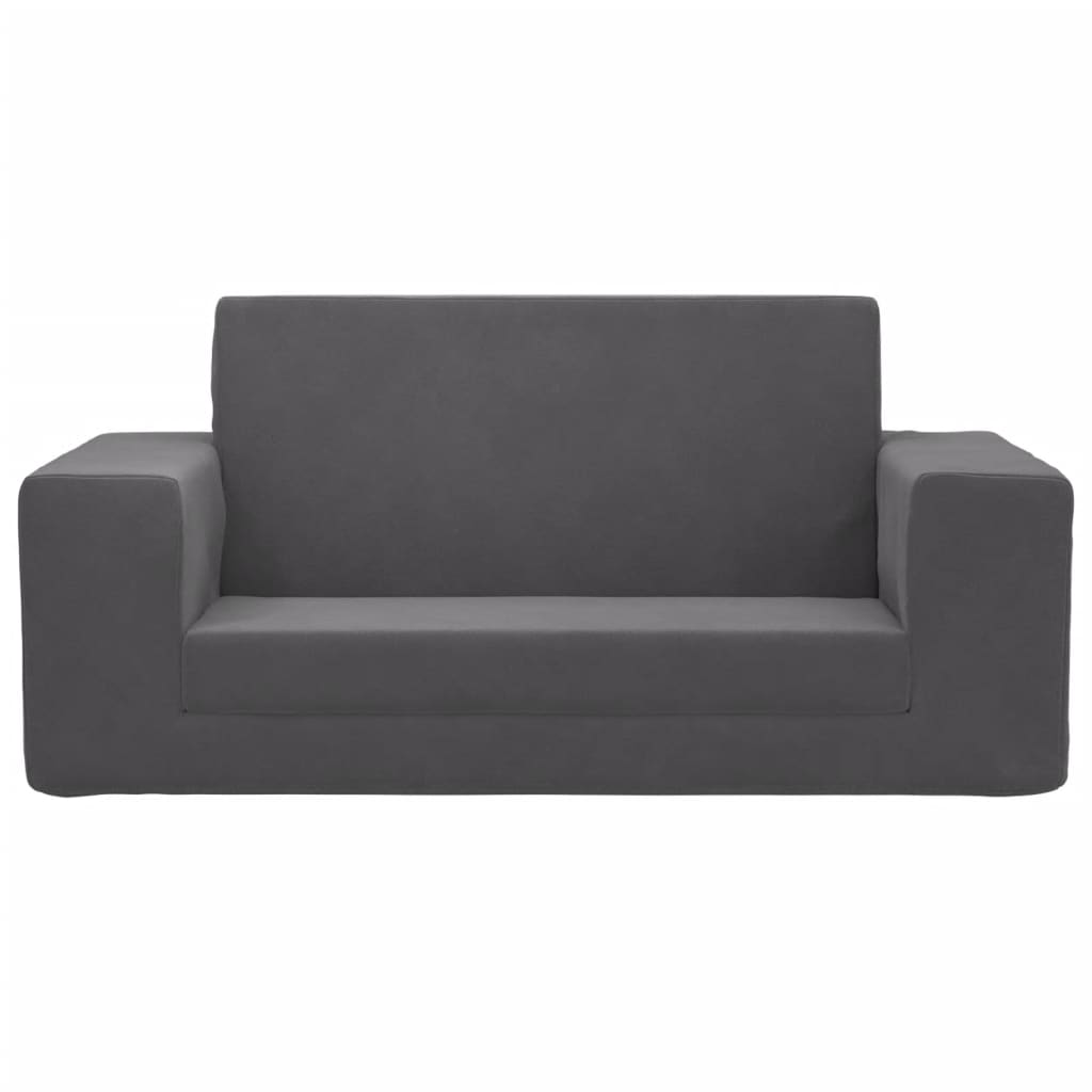 Kids' Sofa Bed 2-Seater Anthracite Soft Plush