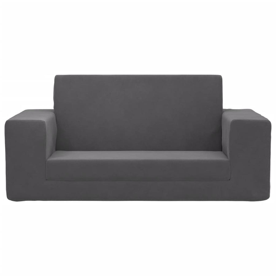 Kids'Sofa Bed 2-Seater Anthracite Soft Plush
