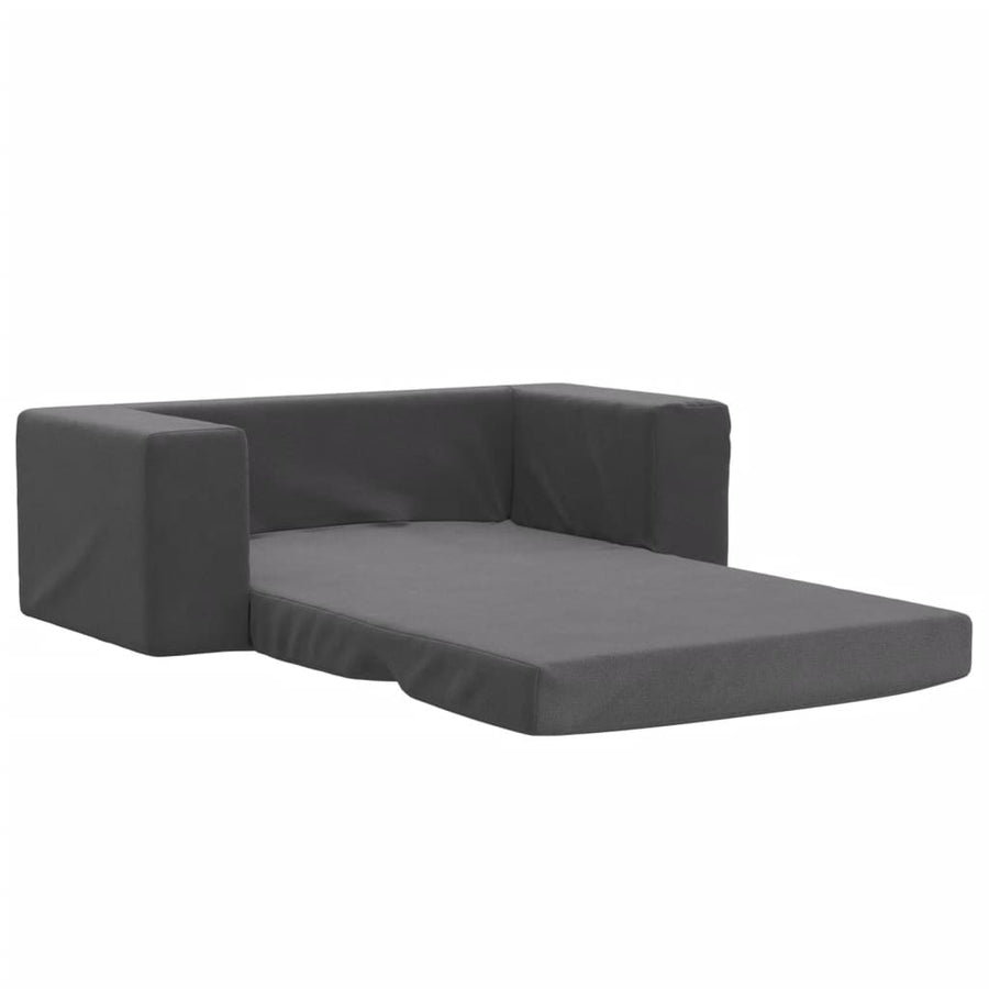 Kids'Sofa Bed 2-Seater Anthracite Soft Plush