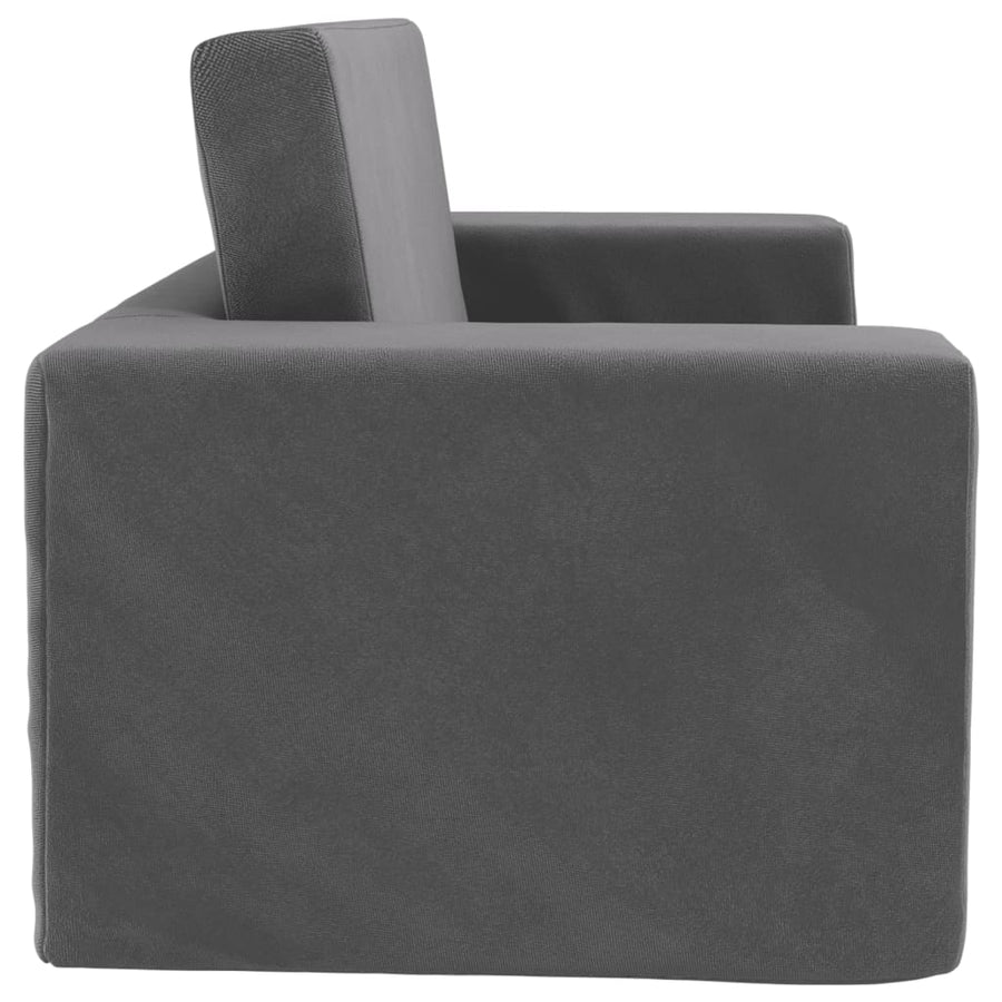 Kids'Sofa Bed 2-Seater Anthracite Soft Plush