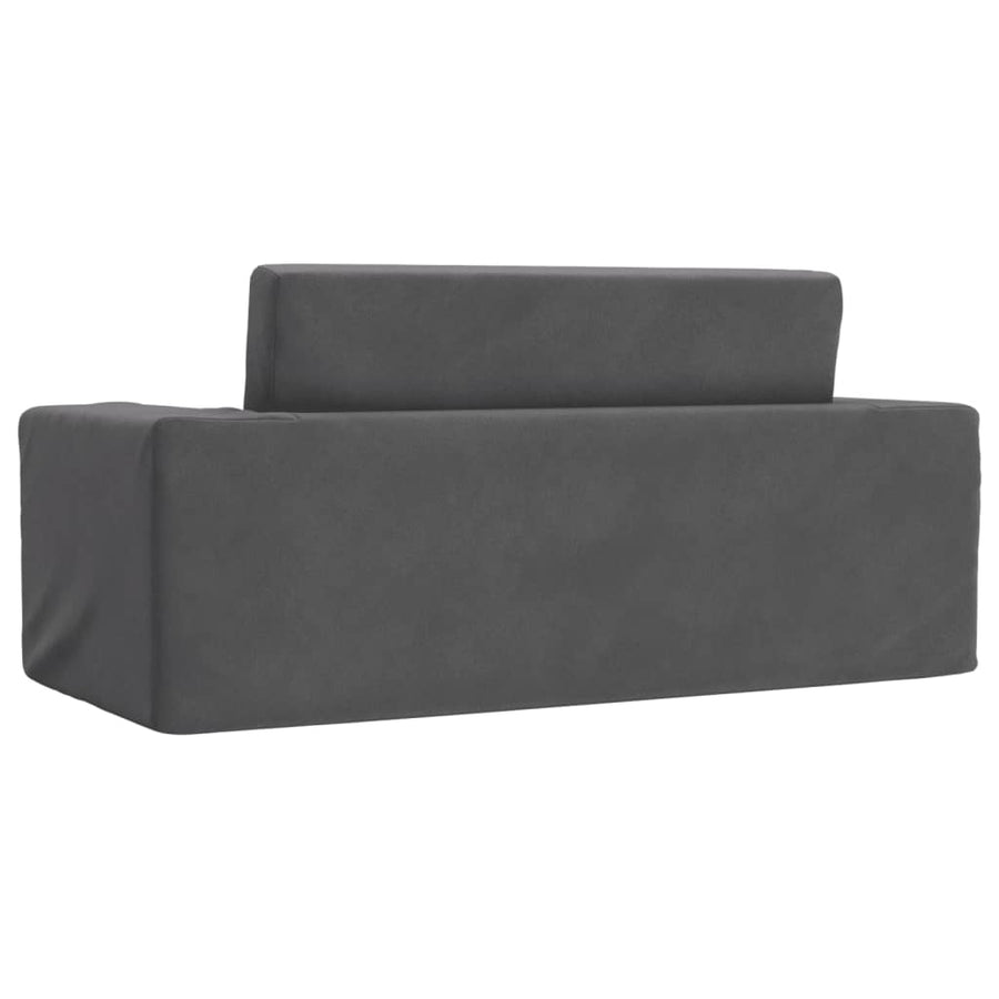 Kids'Sofa Bed 2-Seater Anthracite Soft Plush