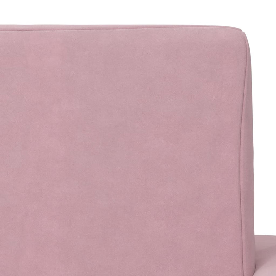 Kids'Sofa Bed 2-Seater Pink Soft Plush