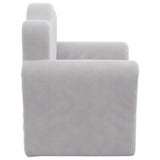 Kids' Sofa Light Grey Soft Plush - Top-Down View