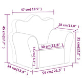 Kids' Sofa Light Grey Soft Plush