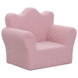 Kids' Sofa Pink Soft Plush - Front View
