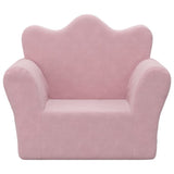 Kids' Sofa Pink Soft Plush - Side View