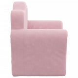 Kids' Sofa Pink Soft Plush - Top-Down View