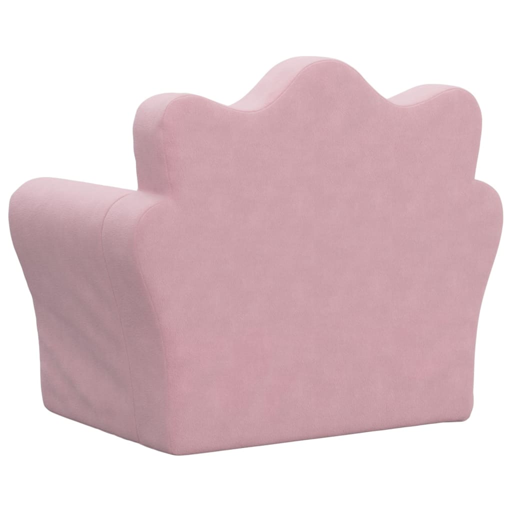 Kids' Sofa Pink Soft Plush