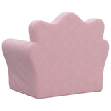 Kids' Sofa Pink Soft Plush - 45-Degree Angle