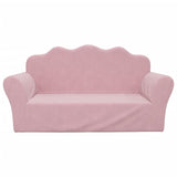 Kids' Sofa 2-Seater Pink Soft Plush - Side View
