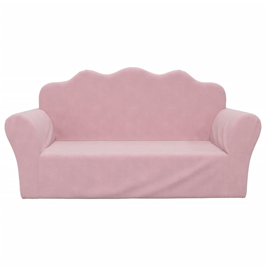 Kids'Sofa 2-Seater Pink Soft Plush
