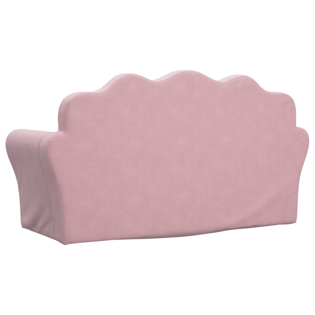 Kids' Sofa 2-Seater Pink Soft Plush