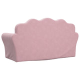 Kids' Sofa 2-Seater Pink Soft Plush - 45-Degree Angle