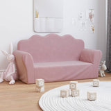 Kids' Sofa 2-Seater Pink Soft Plush