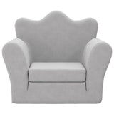 Kids' Sofa Bed Light Grey Soft Plush