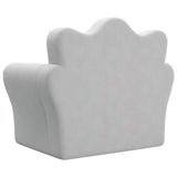 Kids' Sofa Bed Light Grey Soft Plush - Rear View