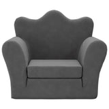 Kids' Sofa Bed Anthracite Soft Plush - Side View